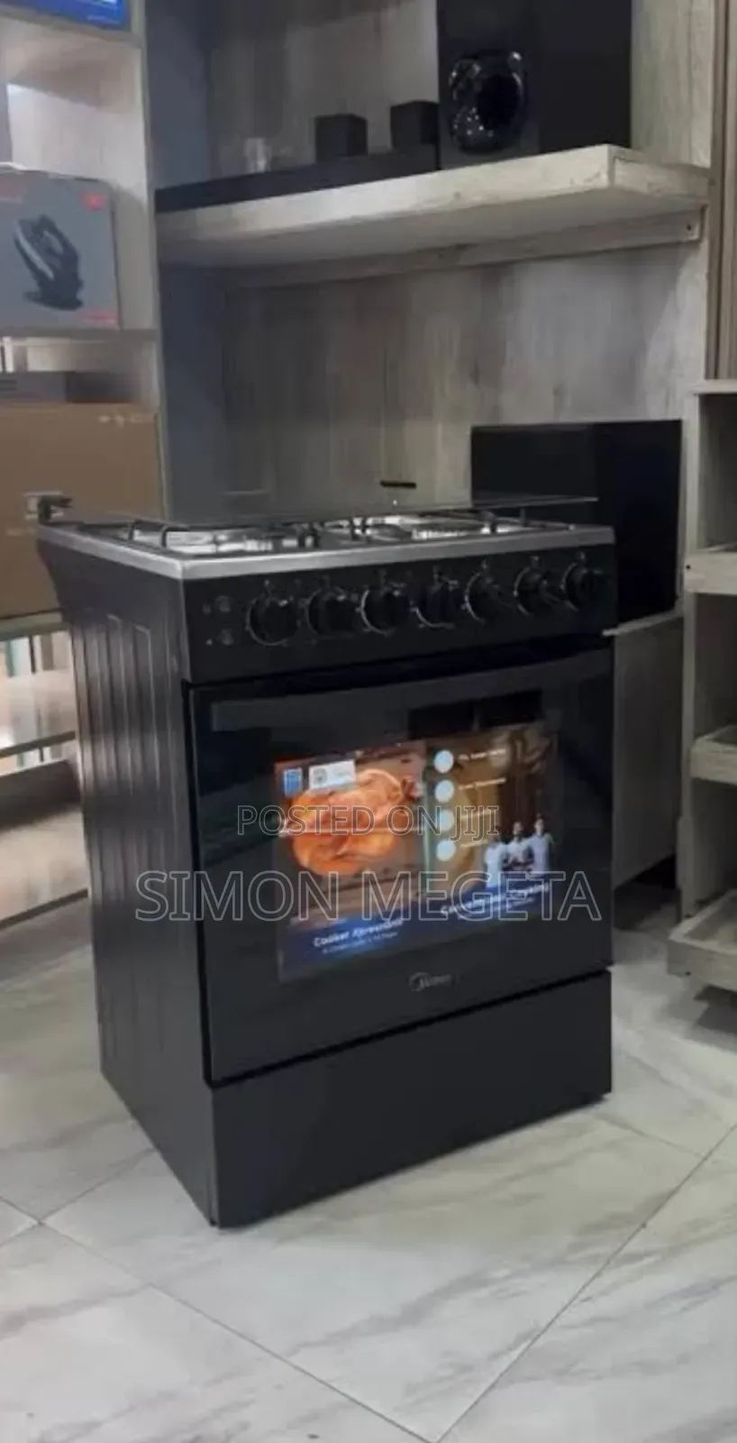 Midea 60×60 3 Gas + 1 Electric Standing Cooker – Black (60e3g1h4f-Bk).