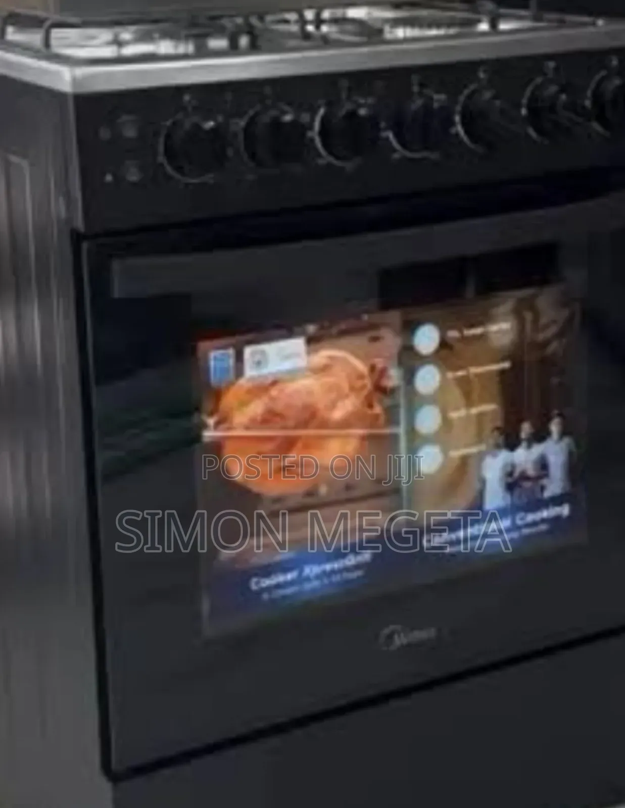 Midea Black 60×60 3 Gas + 1 Electric Cooker – Efficient Stylish.
