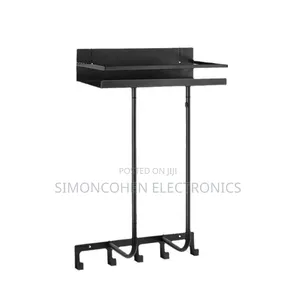 Multifunctional Bathroom Towel Holder With Metal Shelf And 5 Hooks