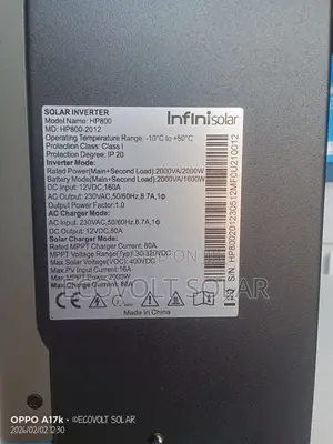 2kw 12v 160a Infini Solar Hybrid Inverter