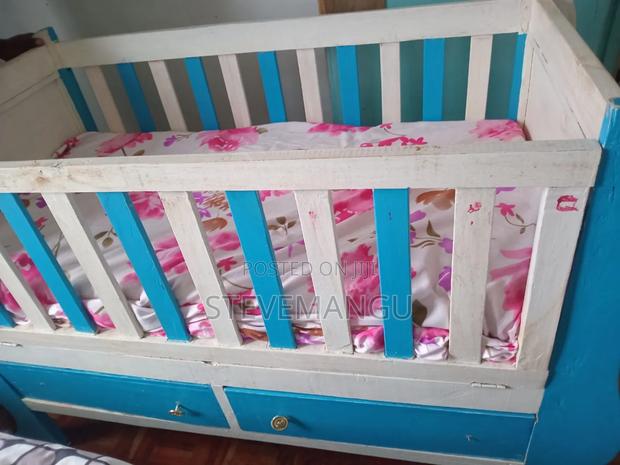 Blue and White Baby Crib - thumbnail 2
