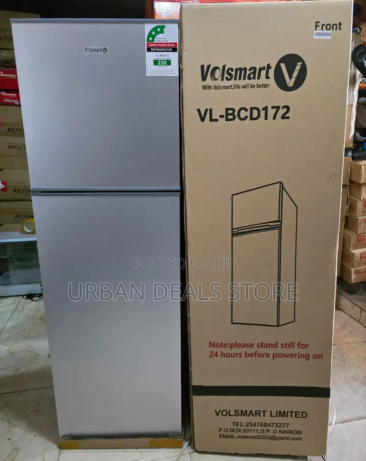 Silver Volsmart 172litres Double Door Refrigerator