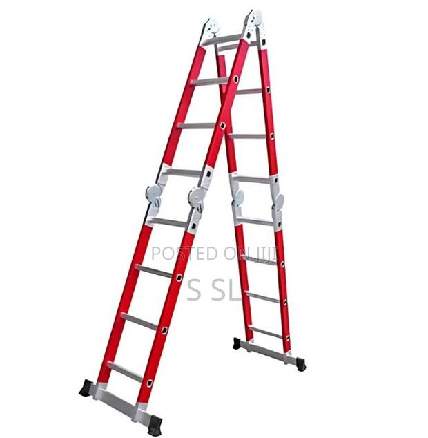 4 X 4 Step Fiberglass Folding Ladder - main view