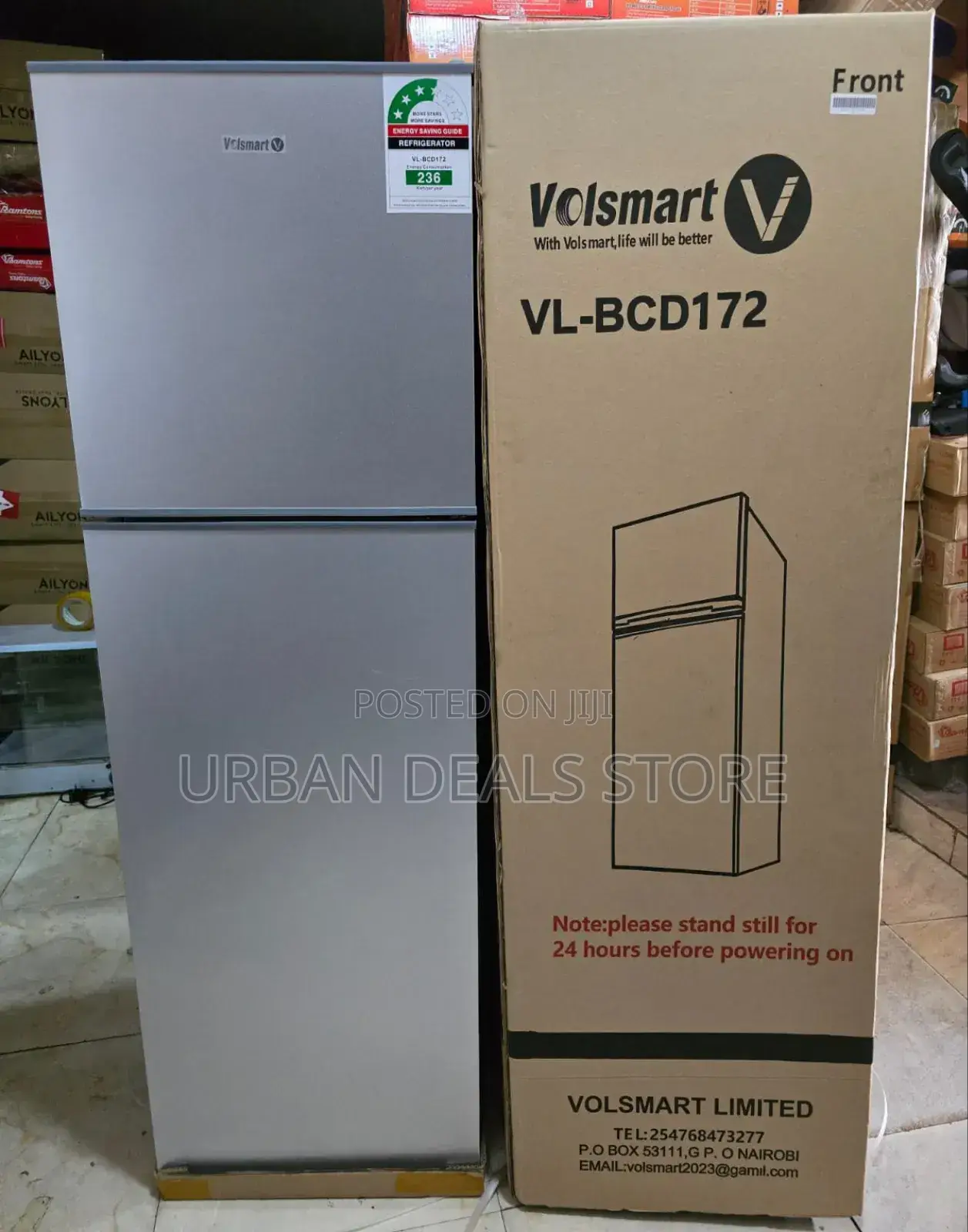 Silver Volsmart 172ltrs Double Door Refrigerator