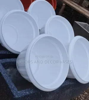 White Big Vases With Underlined Available