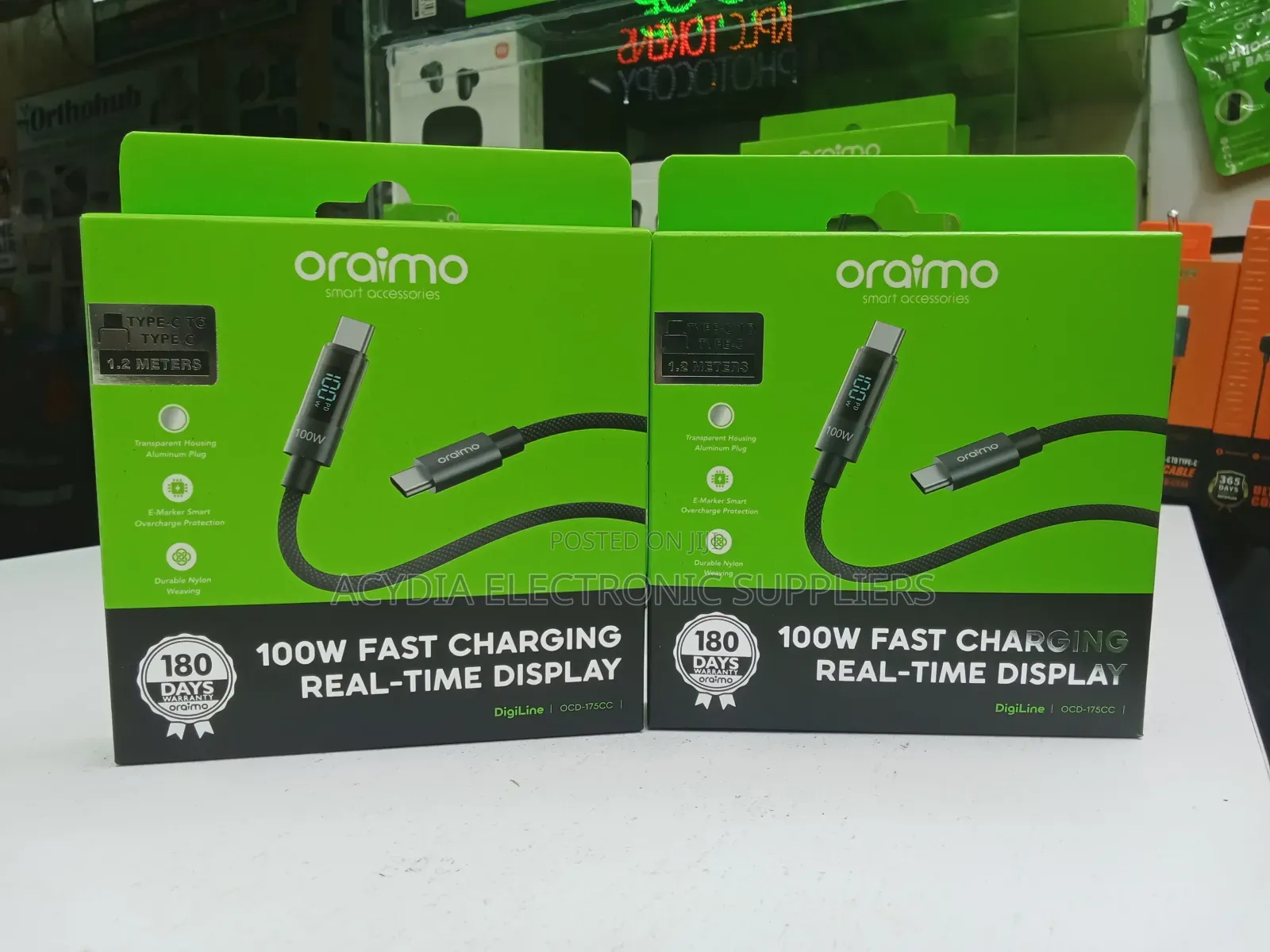 Oraimo Digiline 100w Fast Charging Real Time Display Cable