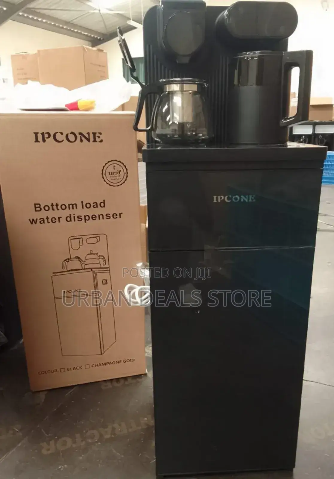 Black Ipcone Hot Cold Bottom Load Water Dispenser