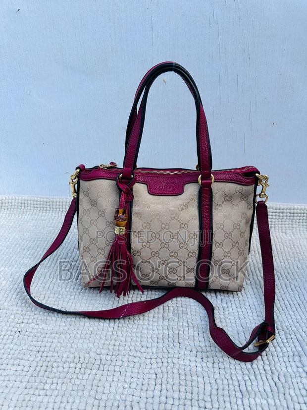 Authentic Gucci Gg Canvas Bamboo Tassel