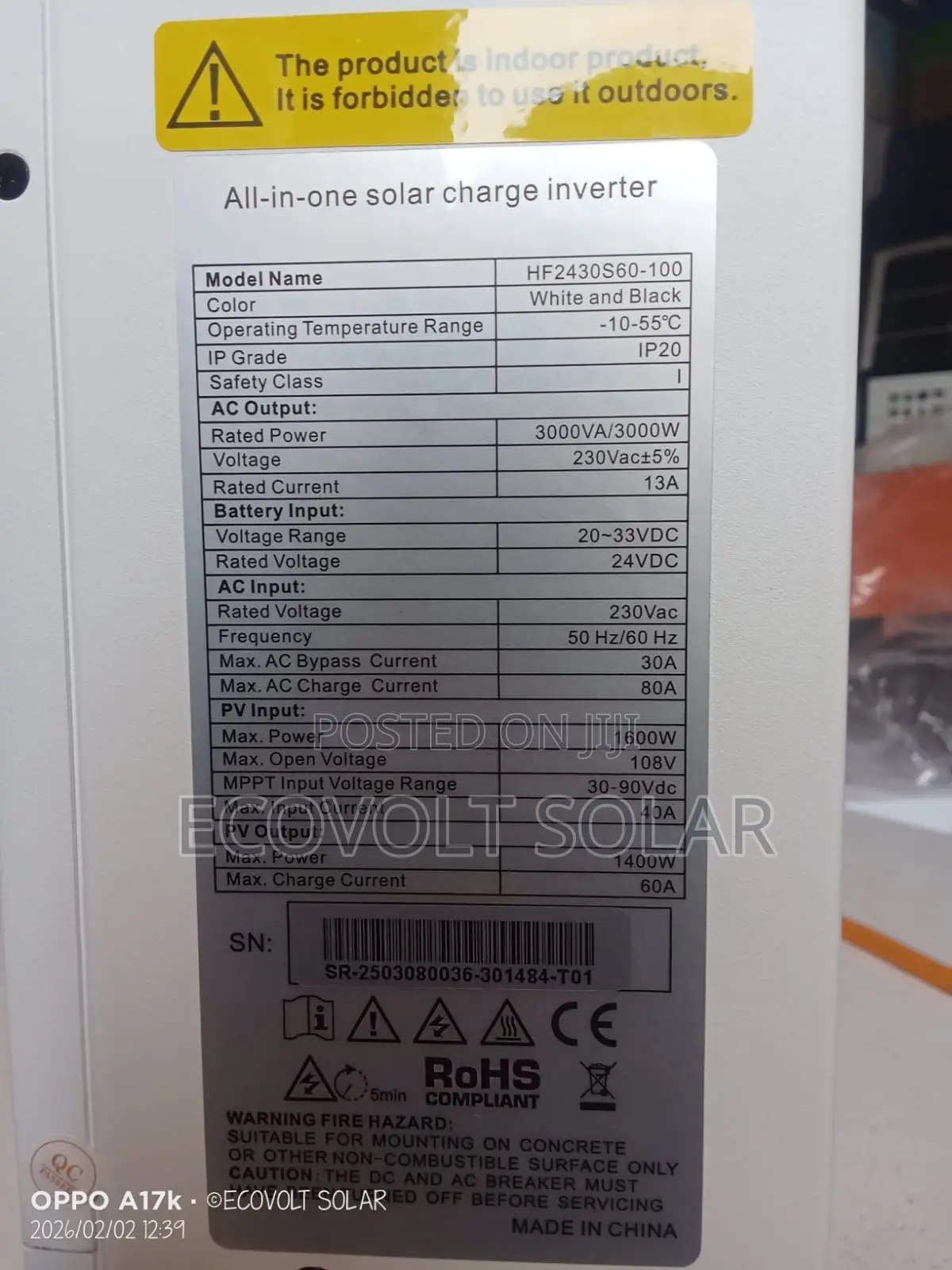 Srne 3kw 24v Hybrid Inverter