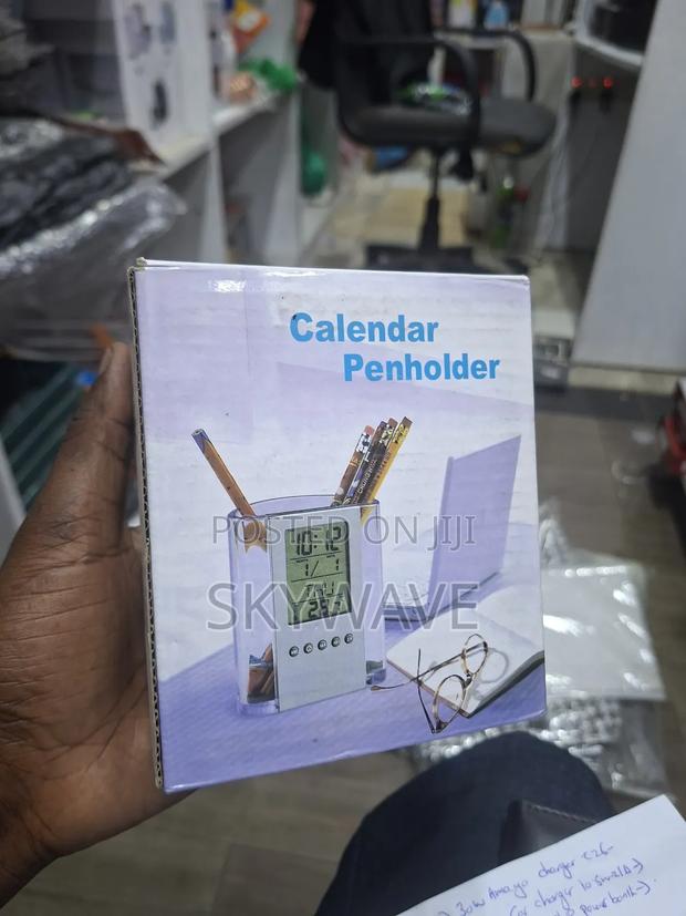 Digital LCD Desk Pen Holder and Calendar