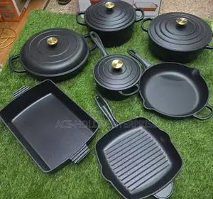 11pcs Cast Iron Cooking Pot - Enamel Multi-Purpose Pot