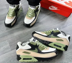 Airmax 90 Lahar Green,White and Black Colourway Sneakers