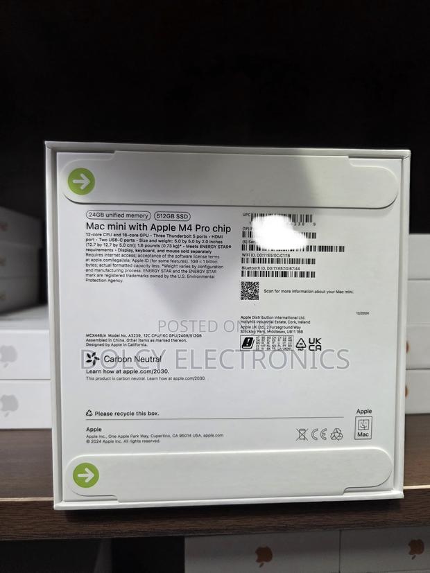 New Desktop Computer Apple Mac Mini M4 Pro 24GB Apple M4 Pro SSD 512GB