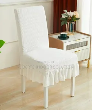 Elegant Jacquard Dining Chair Seat Covers With Frills