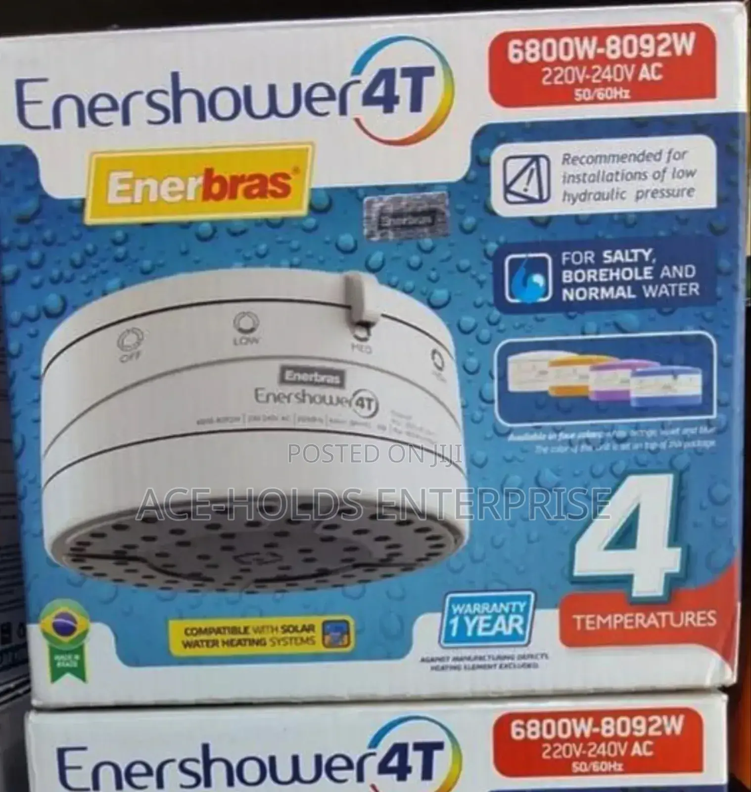 4 Temperature Settings - 4t Enershower Head - Multi-color