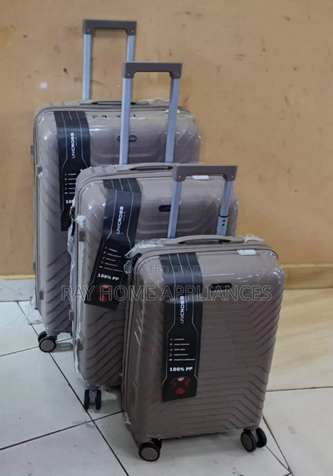 Size 1 Unbreakable Double Zip Rubber Suitcase Pp 3-in-1 Suitcase Set