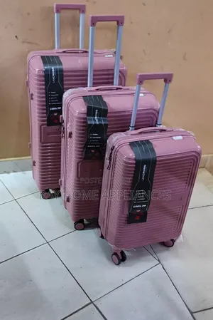 Size 1 Unbreakable Double Zip Rubber Suitcase Pp 3-in-1 Suitcase Set