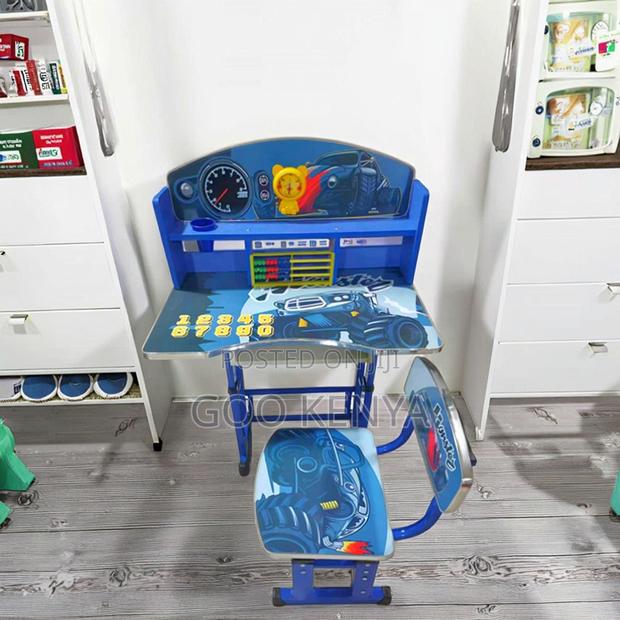 Kids Desk; Kids Study Desk And Chair Set With Authentic Wood Finish