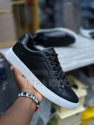 Boss Men Casual Leather Shoes Black – Stylish Everyday Kenya