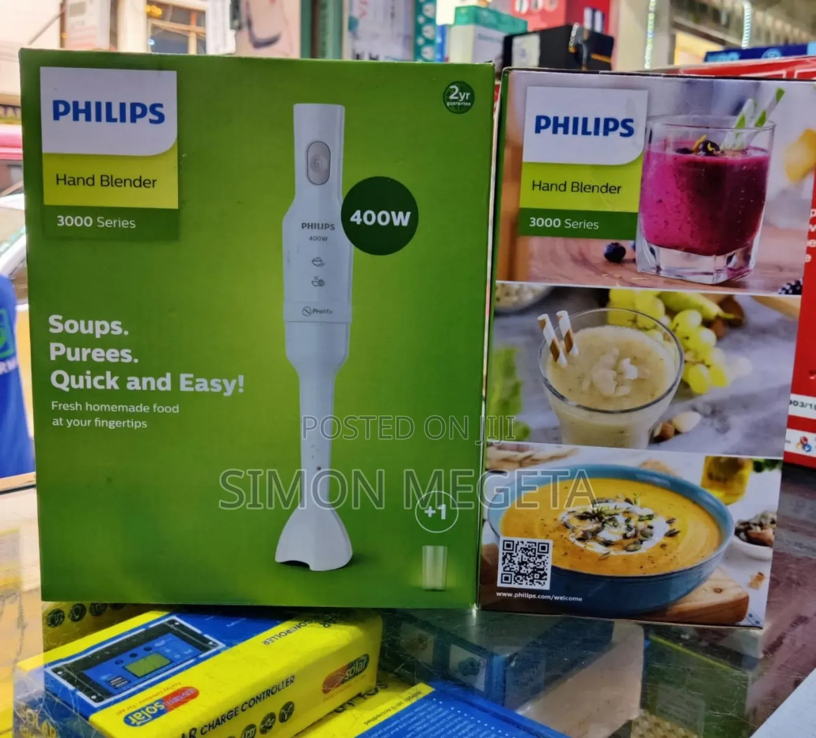 *Philips Hand Blender 400w +Glass