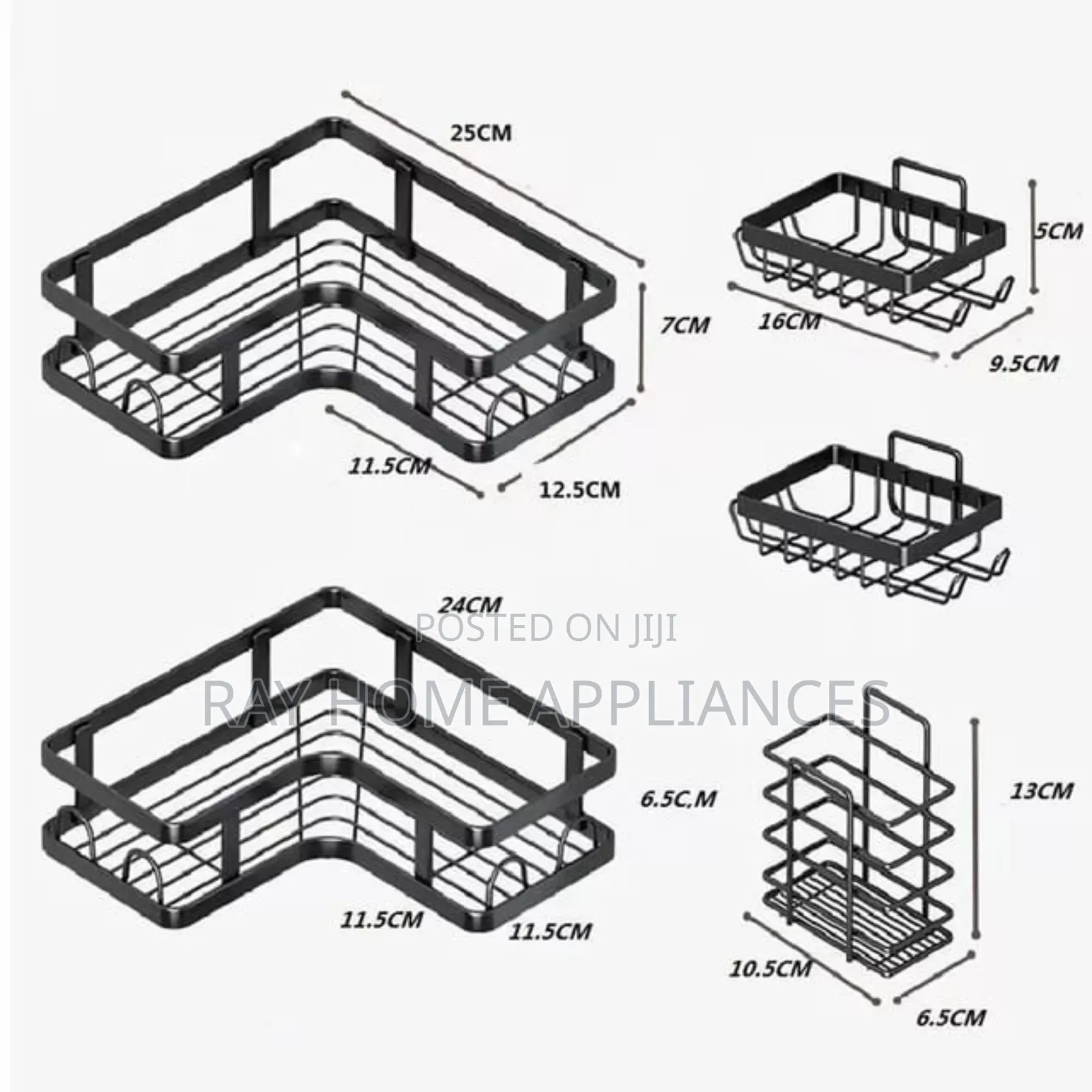 5pcs Set Corner/Rectangular Shower Caddy Shelf/Bathroom Organizer