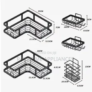 5pcs Set Corner/Rectangular Shower Caddy Shelf/Bathroom Organizer