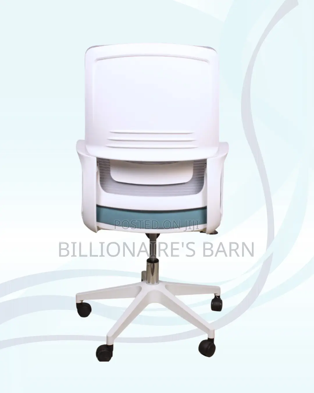 White Ergonomic Mesh Office Chair Mid Back Lumbar Support Workspace