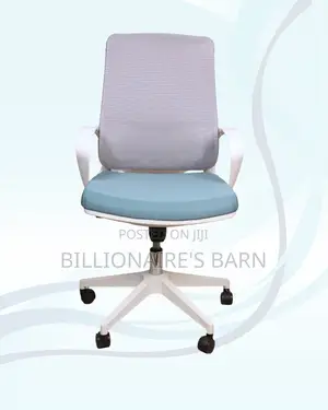 White Ergonomic Mesh Office Chair Mid Back Lumbar Support Workspace