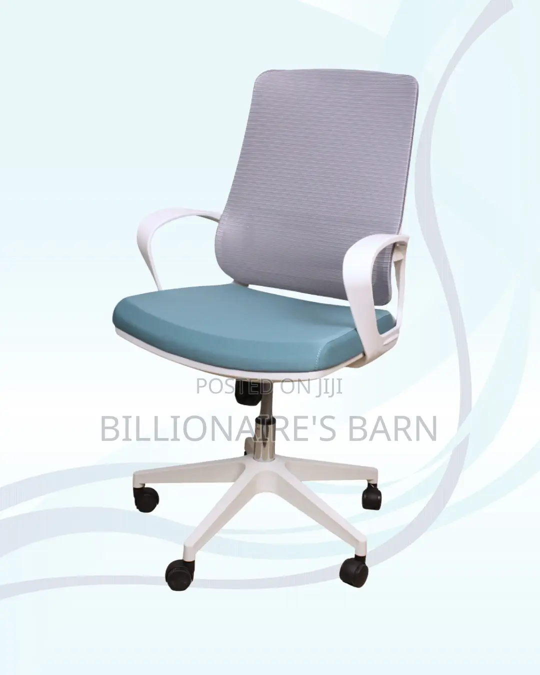 White Ergonomic Mesh Office Chair Mid Back Lumbar Support Workspace