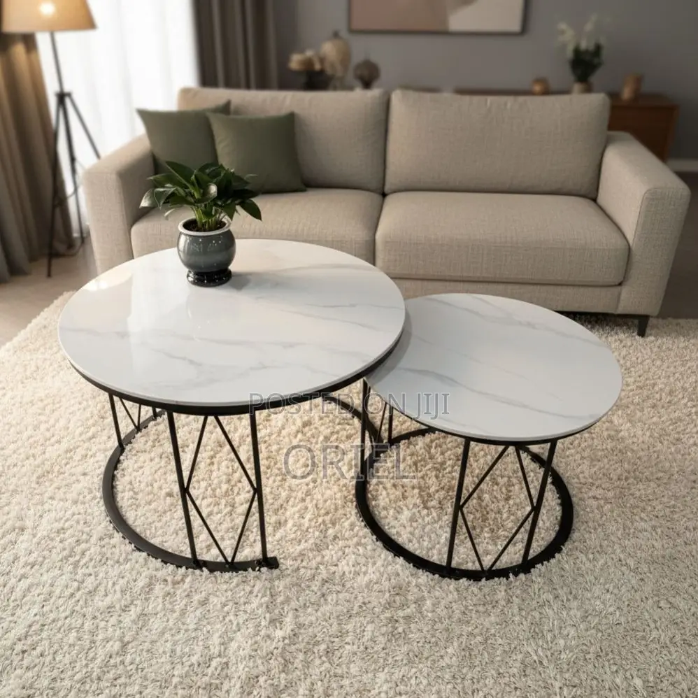 Coffee Tables: Elegant Marble-Top Center Table for Living Room