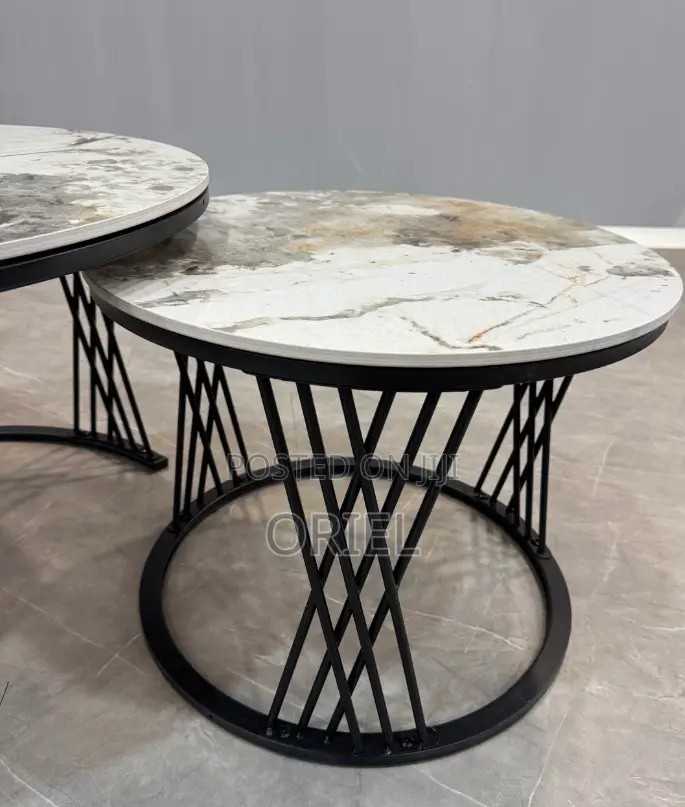 Coffee Tables: Elegant Marble-Top Center Table for Living Room