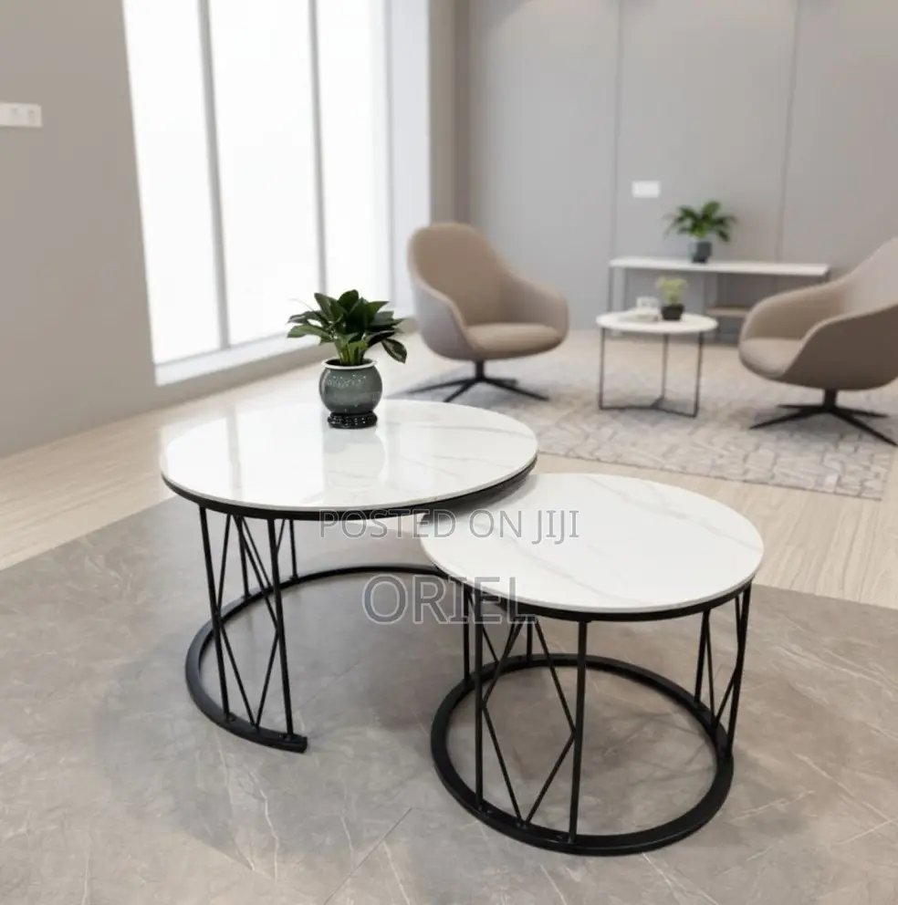 Coffee Tables: Elegant Marble-Top Center Table for Living Room