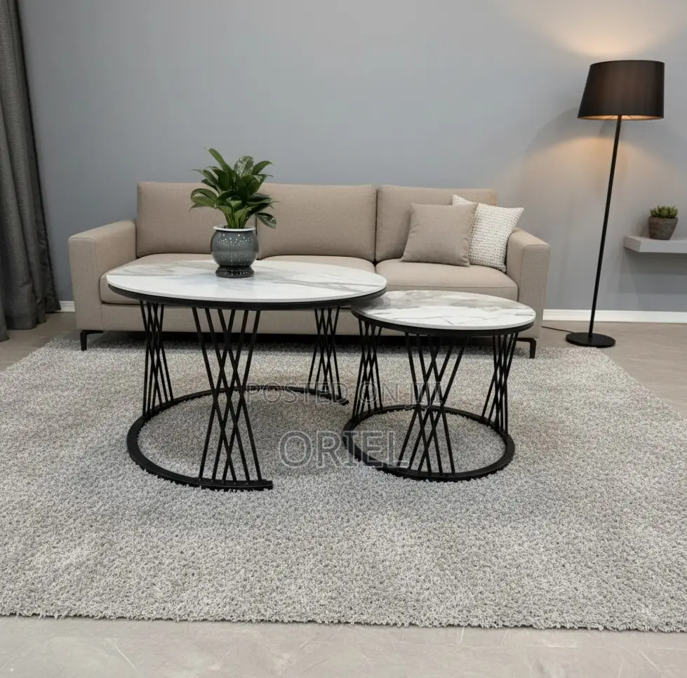 Coffee Tables: Elegant Marble-Top Center Table for Living Room