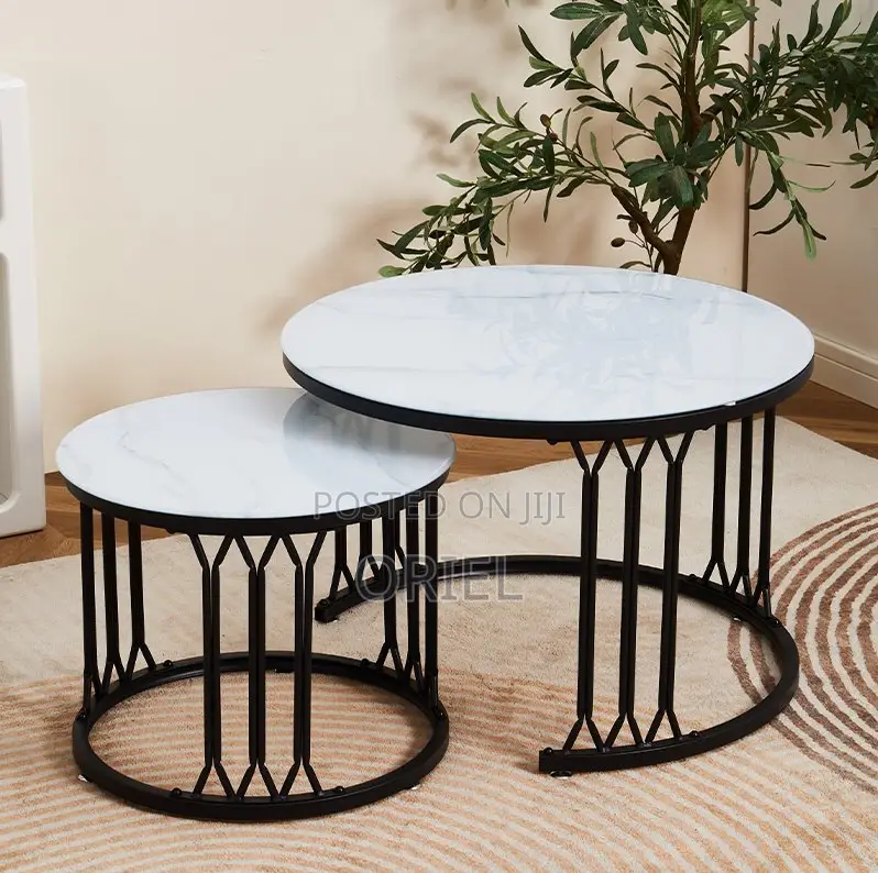 Coffee Tables: Elegant Marble-Top Center Table for Living Room