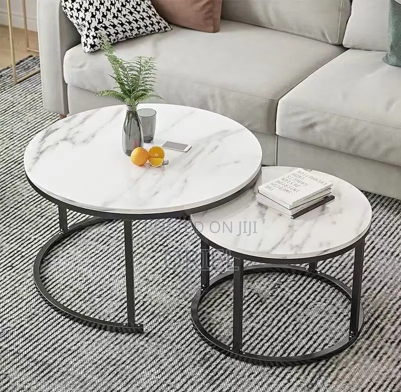 Coffee Tables: Elegant Marble-Top Center Table for Living Room