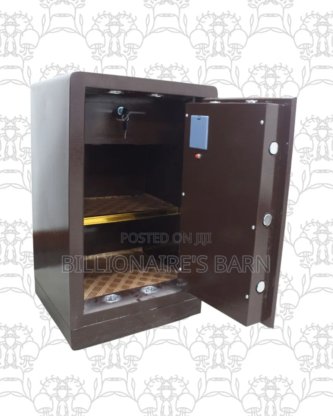 Fireproof Biometric Steel Safe 60 Kg Dual Alarm Plus Backup