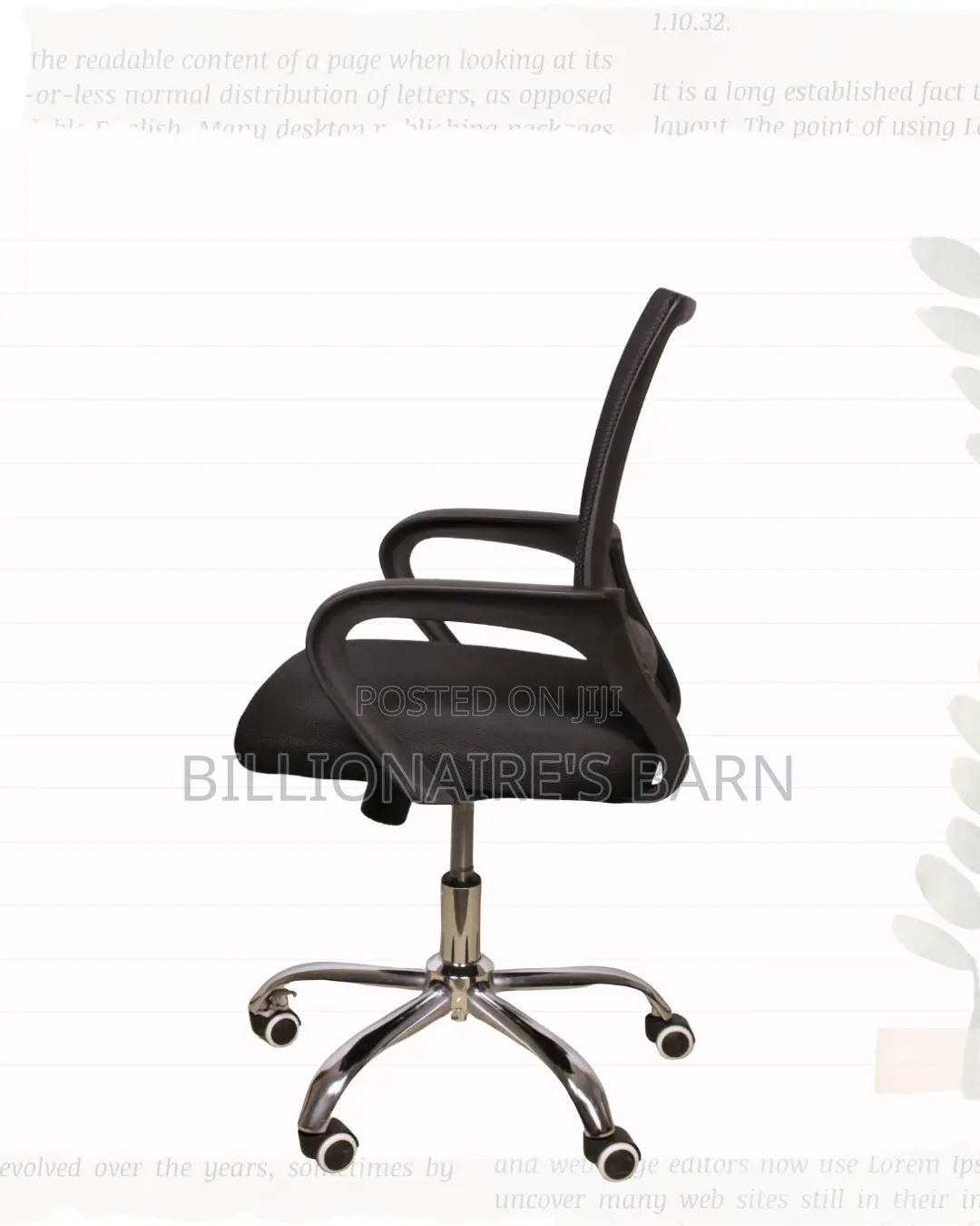 Secretarial Mesh Office Chair Fabric Seat Lumbar Support Professional