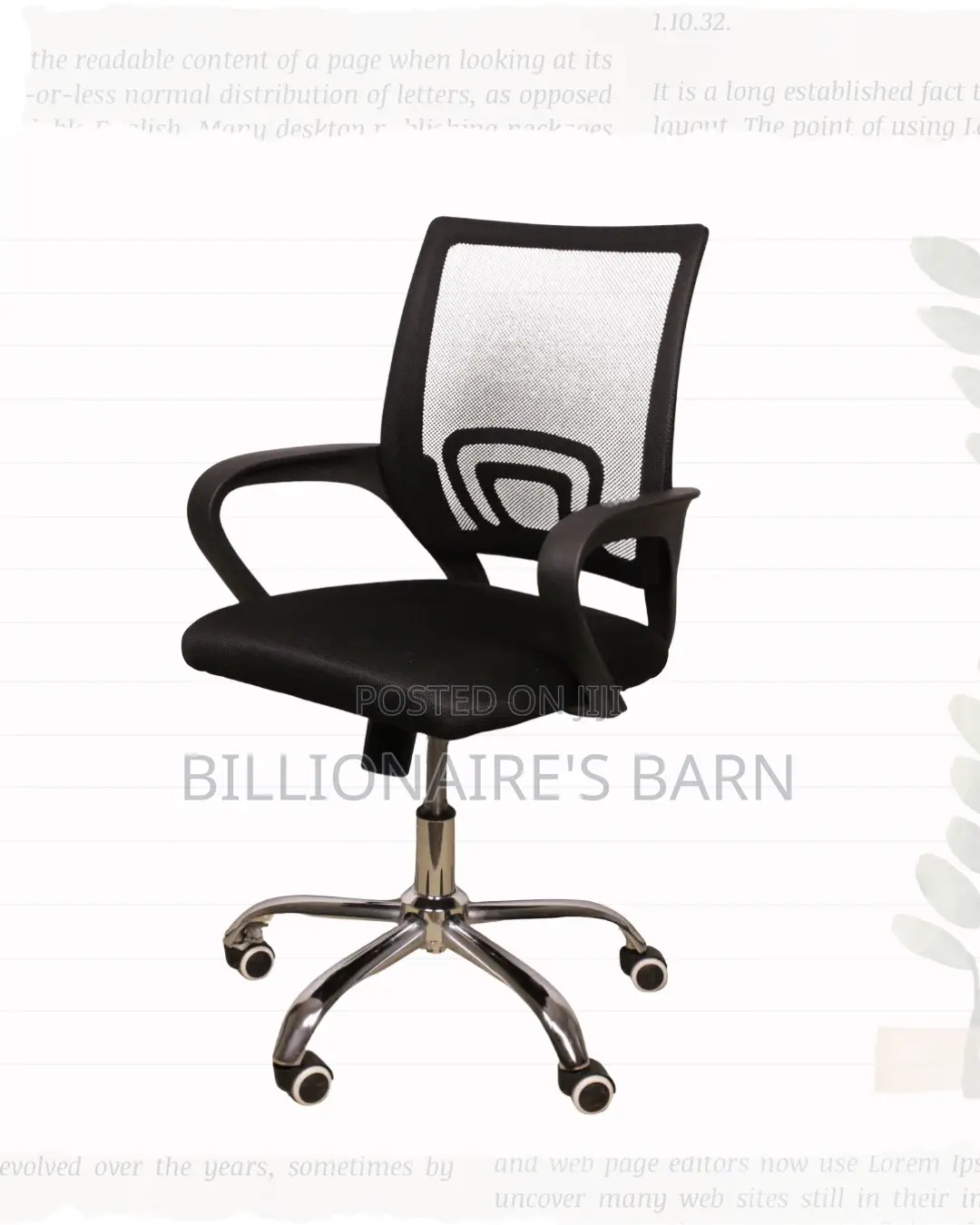 Secretarial Mesh Office Chair Fabric Seat Lumbar Support Professional
