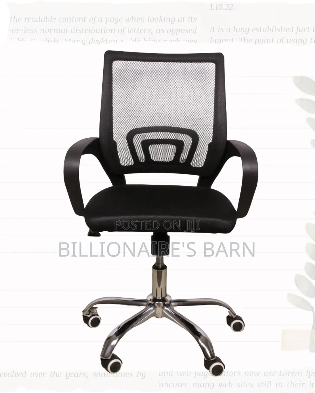 Secretarial Mesh Office Chair Fabric Seat Lumbar Support Professional