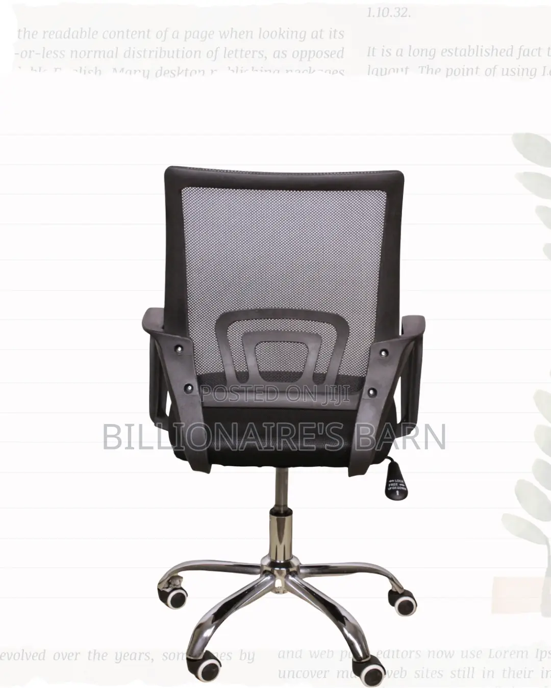 Secretarial Mesh Office Chair Fabric Seat Lumbar Support Professional
