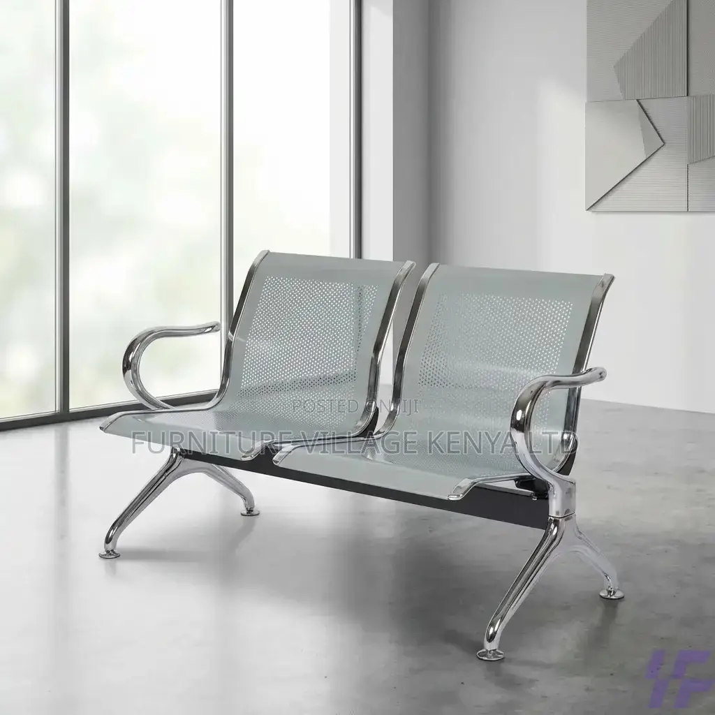 Waiting Bench; 2-seater Office Steel Waiting Bench