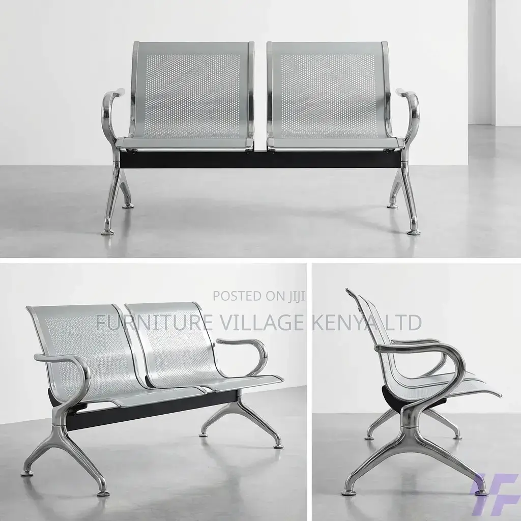 Waiting Bench; 2-seater Office Steel Waiting Bench