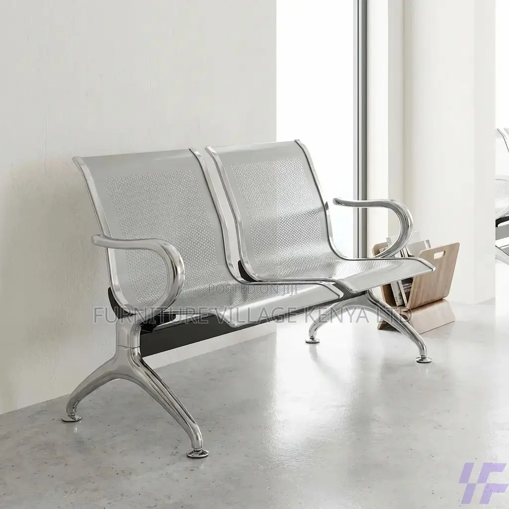Waiting Bench; 2-seater Office Steel Waiting Bench