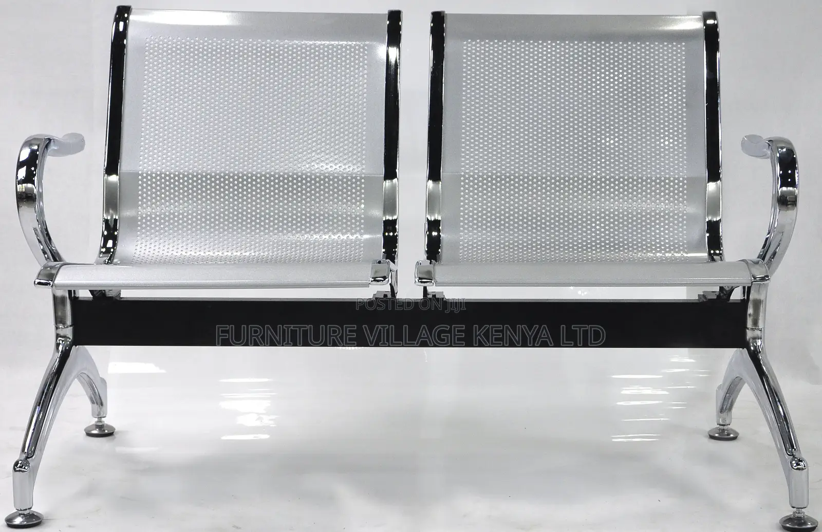 Waiting Bench; 2-seater Office Steel Waiting Bench