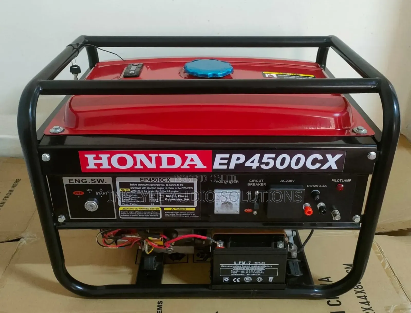 4.5 Kva Honda Petrol Engine Keystart Generator 4500w Output Power
