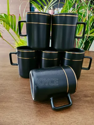 Green/Gold Rim Mugs/Cups