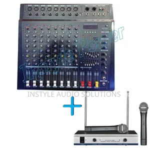 8 Channels Max Powered Mixer Usb 1000w - Dual Wireless Microphone