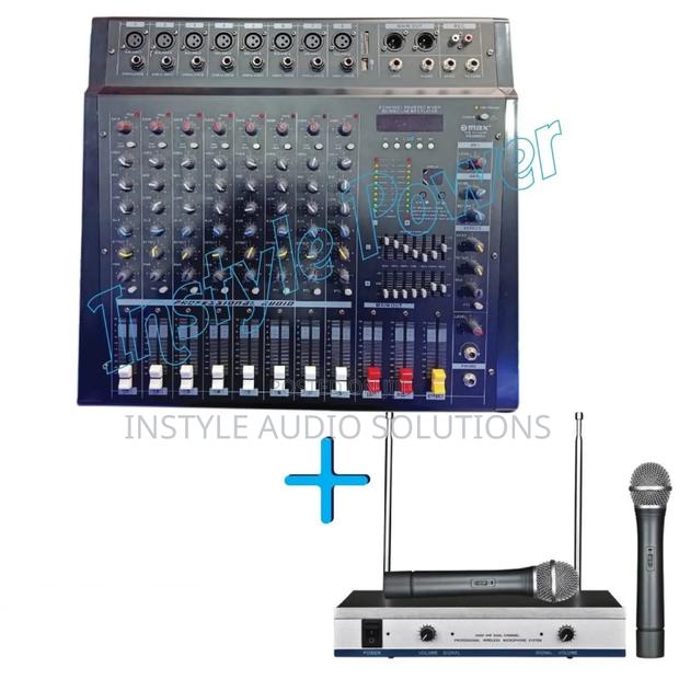 8 Channels Max Powered Mixer Usb 1000w - Dual Wireless Microphone