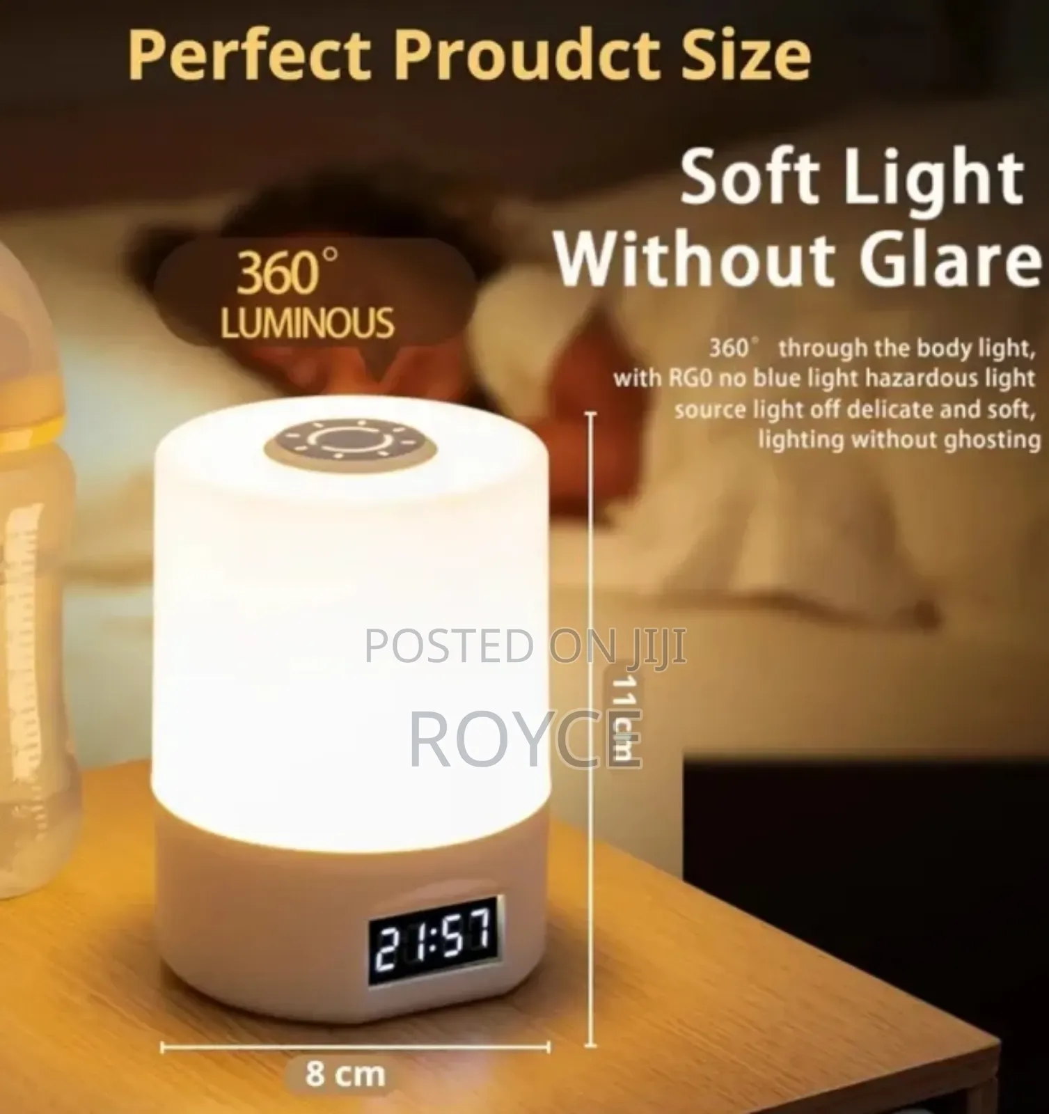 Led Night Lamp With Digital Clock