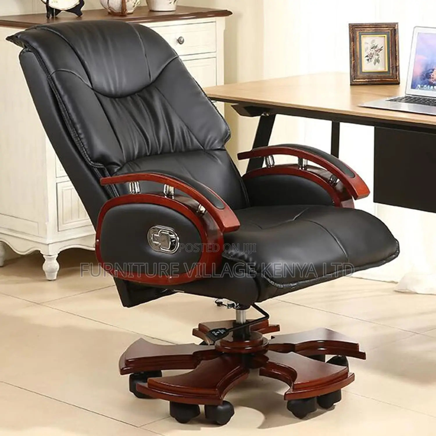 Office Chair; Ceo Reclining Leather Office Seat